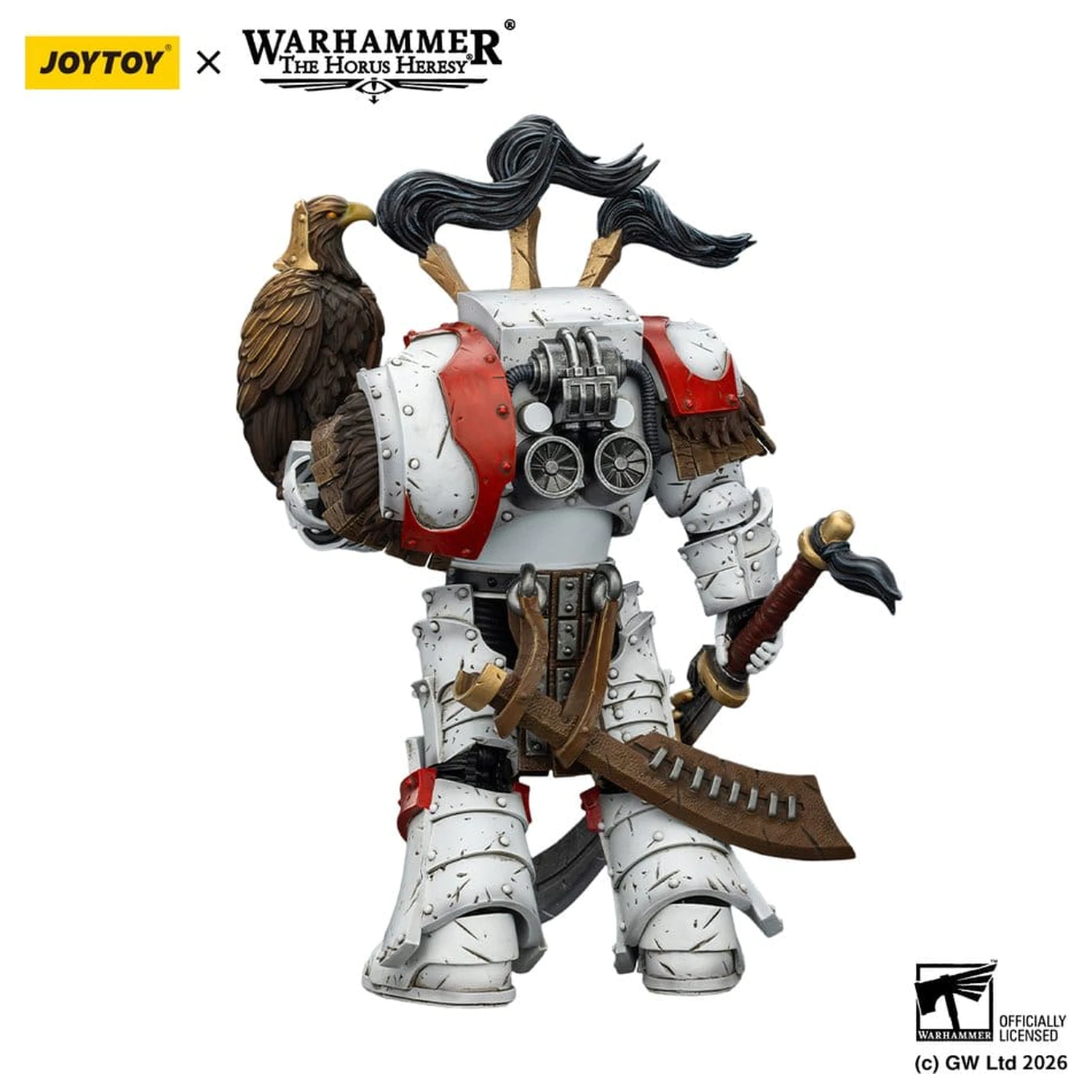 Warhammer 40,000 White SVerdák Legion Praetor in Cataphractii Terminator Armour with Cyber Hawk Chogorian sword and combi-melta akciófigura 14 cm termékfotó