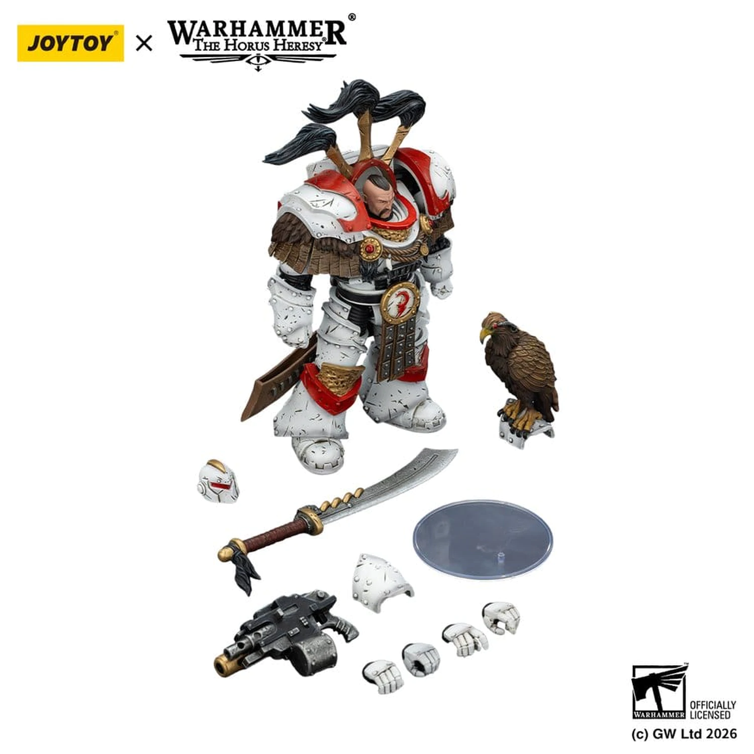 Warhammer 40,000 White SVerdák Legion Praetor in Cataphractii Terminator Armour with Cyber Hawk Chogorian sword and combi-melta akciófigura 14 cm termékfotó