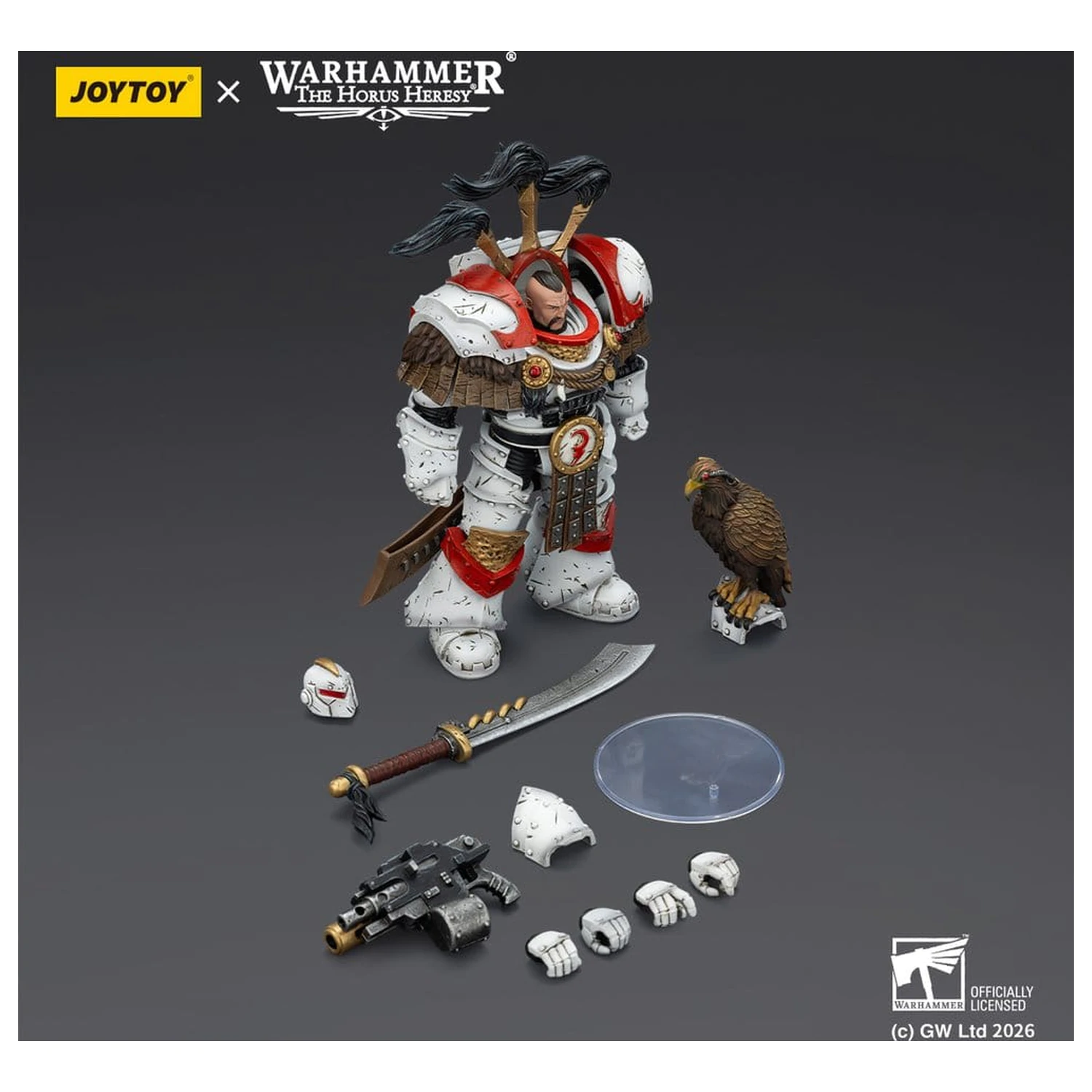 Warhammer 40,000 White SVerdák Legion Praetor in Cataphractii Terminator Armour with Cyber Hawk Chogorian sword and combi-melta akciófigura 14 cm termékfotó