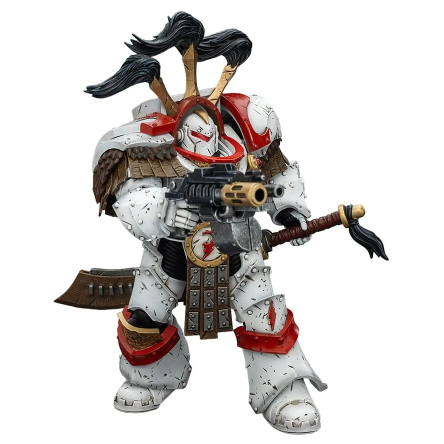 Warhammer 40,000 White SVerdák Legion Praetor in Cataphractii Terminator Armour with Cyber Hawk Chogorian sword and combi-melta akciófigura 14 cm termékfotó