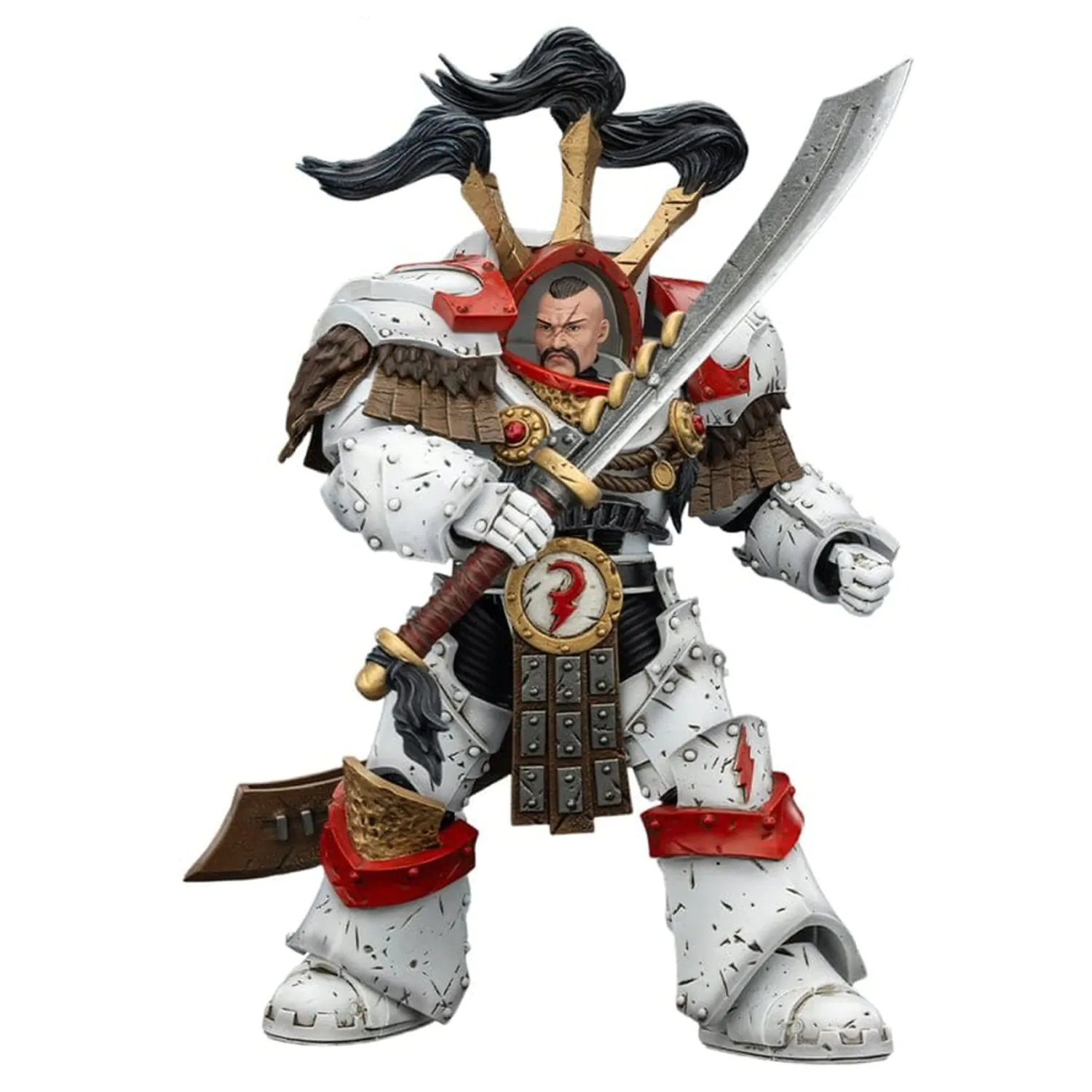 Warhammer 40,000 White SVerdák Legion Praetor in Cataphractii Terminator Armour with Cyber Hawk Chogorian sword and combi-melta akciófigura 14 cm termékfotó