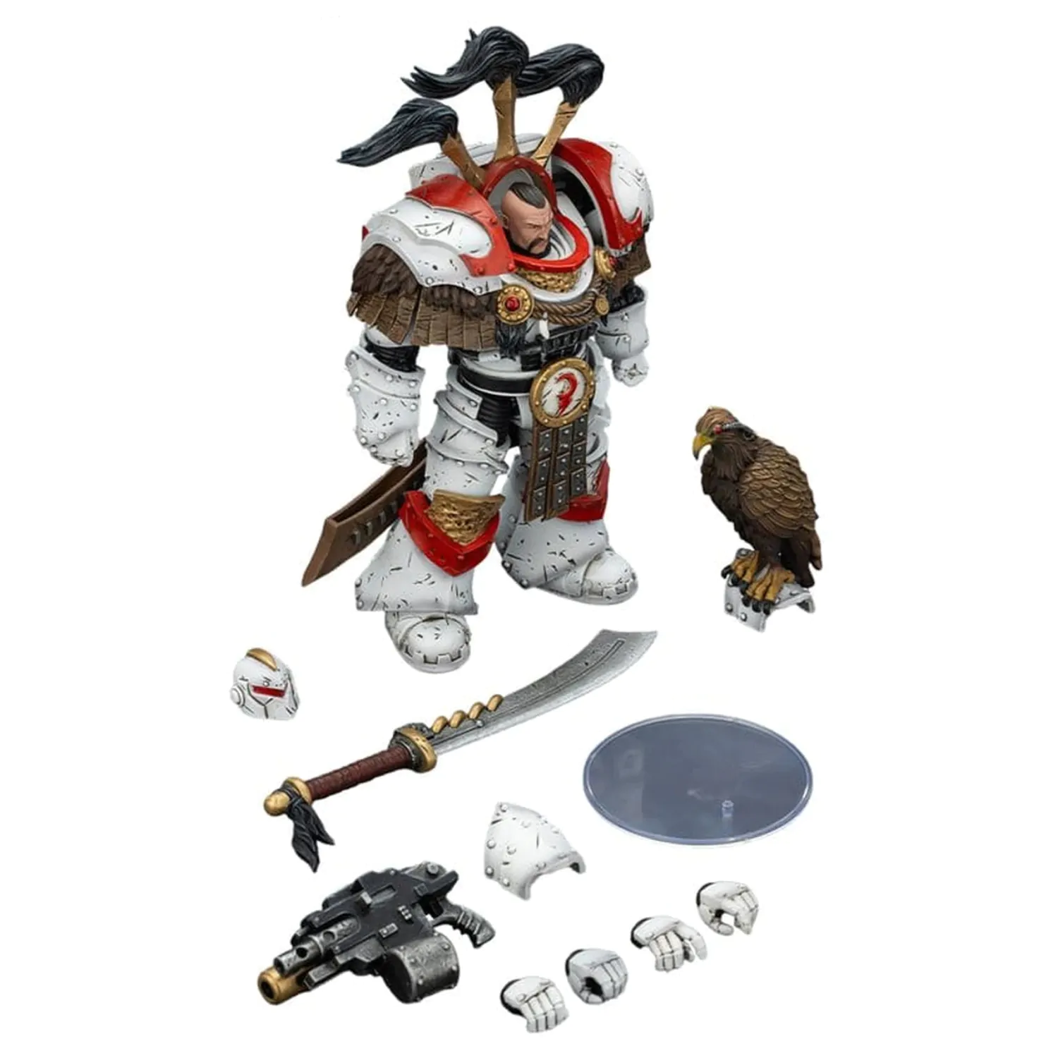Warhammer 40,000 White SVerdák Legion Praetor in Cataphractii Terminator Armour with Cyber Hawk Chogorian sword and combi-melta akciófigura 14 cm termékfotó