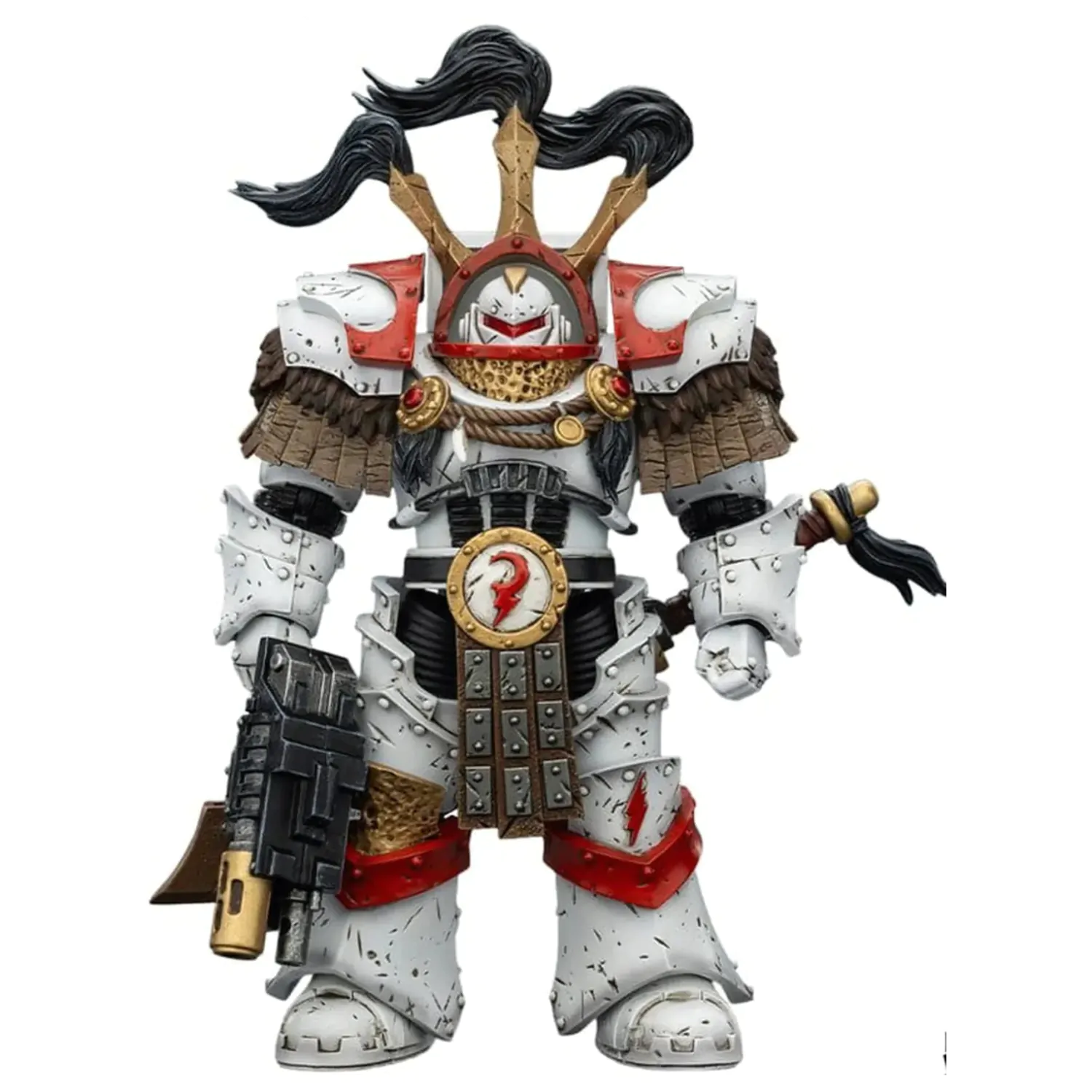 Warhammer 40,000 White SVerdák Legion Praetor in Cataphractii Terminator Armour with Cyber Hawk Chogorian sword and combi-melta akciófigura 14 cm termékfotó