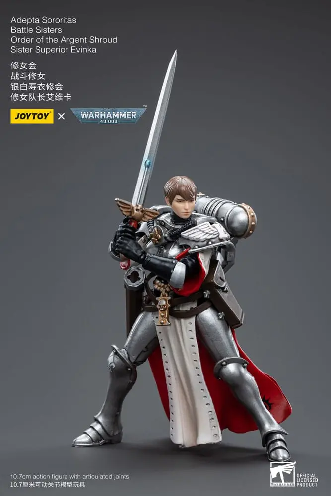 Warhammer 40k 1/18 Adepta Sororitas Battle Sisters Order of the Argent Shroud Sister Superior Evinka akciófigura 11 cm termékfotó