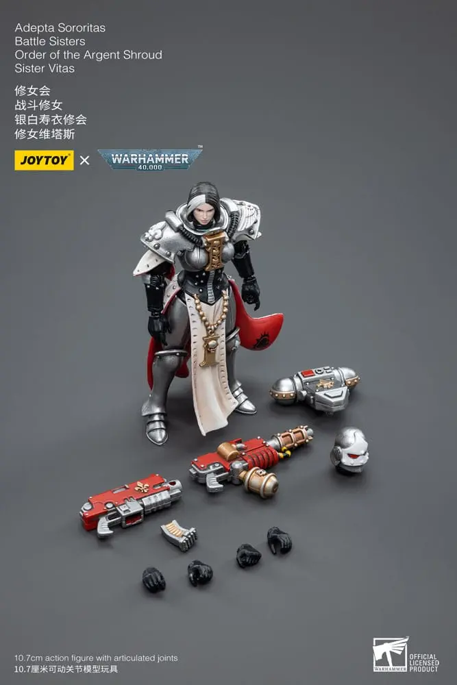 Warhammer 40k 1/18 Adepta Sororitas Battle Sisters Order of the Argent Shroud Sister Vitas akciófigura 11 cm termékfotó