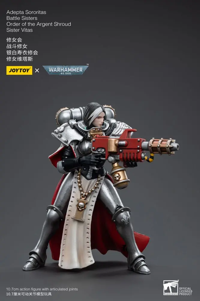 Warhammer 40k 1/18 Adepta Sororitas Battle Sisters Order of the Argent Shroud Sister Vitas akciófigura 11 cm termékfotó