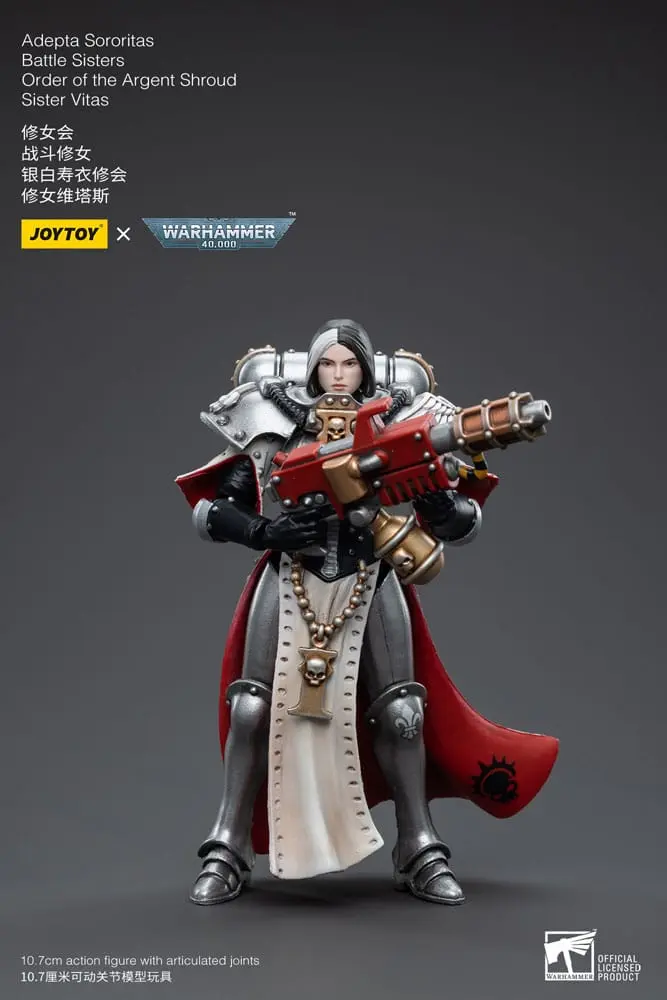 Warhammer 40k 1/18 Adepta Sororitas Battle Sisters Order of the Argent Shroud Sister Vitas akciófigura 11 cm termékfotó