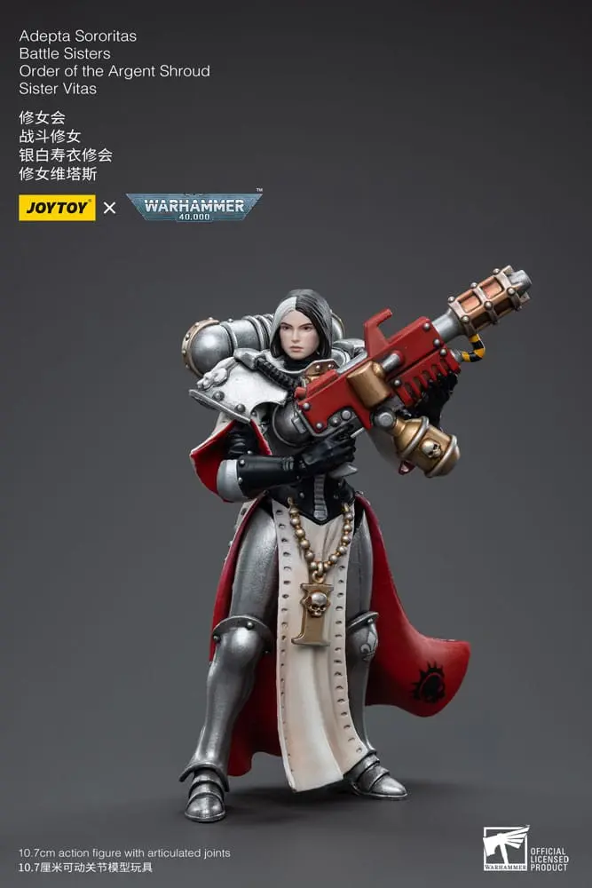 Warhammer 40k 1/18 Adepta Sororitas Battle Sisters Order of the Argent Shroud Sister Vitas akciófigura 11 cm termékfotó