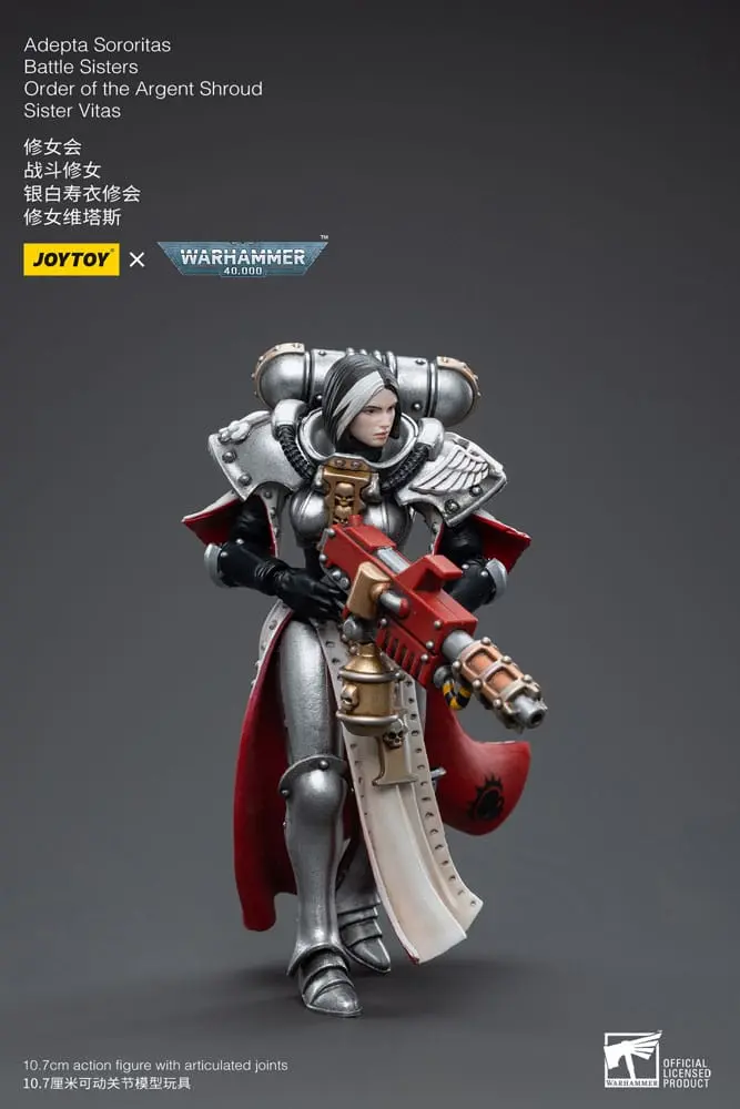 Warhammer 40k 1/18 Adepta Sororitas Battle Sisters Order of the Argent Shroud Sister Vitas akciófigura 11 cm termékfotó