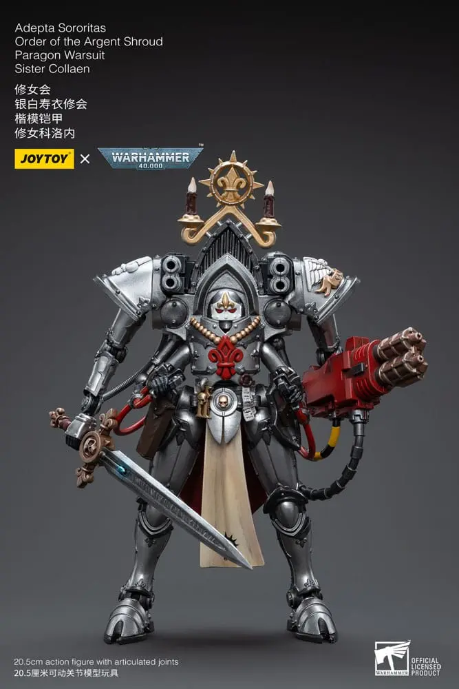 Warhammer 40k 1/18 Adepta Sororitas Order of the Argent Shroud Paragon Warsuit Sister Collaen akciófigura 21 cm termékfotó