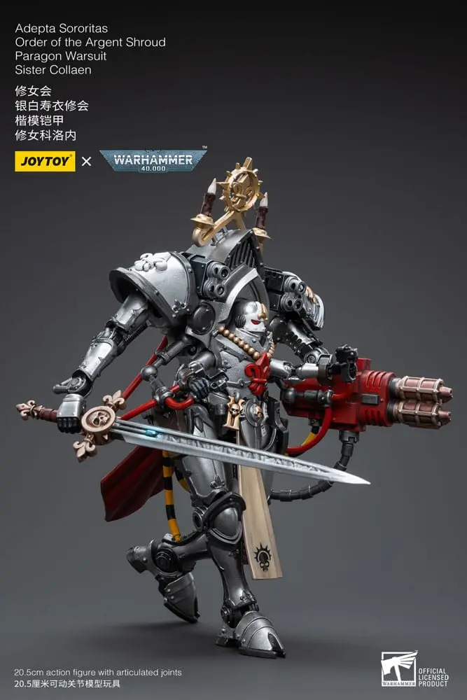 Warhammer 40k 1/18 Adepta Sororitas Order of the Argent Shroud Paragon Warsuit Sister Collaen akciófigura 21 cm termékfotó