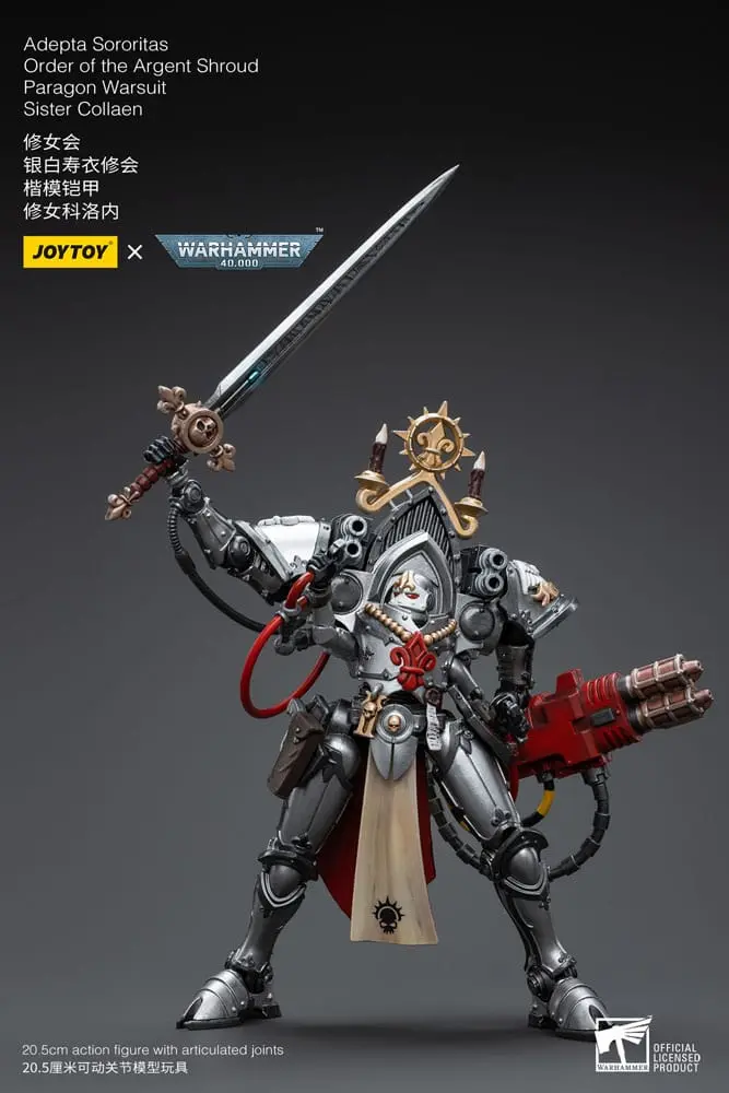 Warhammer 40k 1/18 Adepta Sororitas Order of the Argent Shroud Paragon Warsuit Sister Collaen akciófigura 21 cm termékfotó