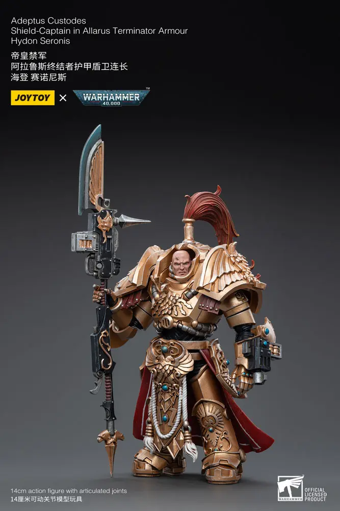 Warhammer 40k 1/18 Adeptus Custodes Shield-Captain in Allarus Terminator Armour Hydon Seronis akciófigura 14 cm termékfotó