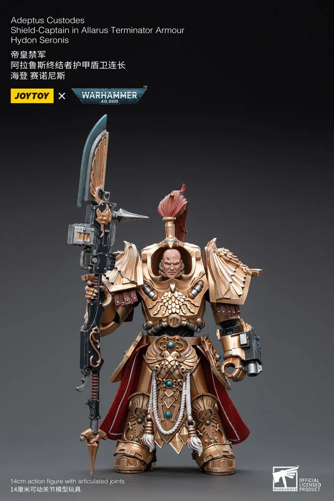 Warhammer 40k 1/18 Adeptus Custodes Shield-Captain in Allarus Terminator Armour Hydon Seronis akciófigura 14 cm termékfotó