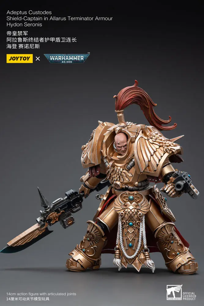Warhammer 40k 1/18 Adeptus Custodes Shield-Captain in Allarus Terminator Armour Hydon Seronis akciófigura 14 cm termékfotó