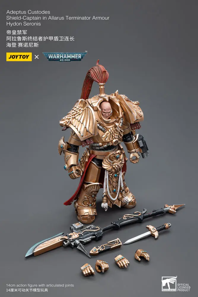 Warhammer 40k 1/18 Adeptus Custodes Shield-Captain in Allarus Terminator Armour Hydon Seronis akciófigura 14 cm termékfotó