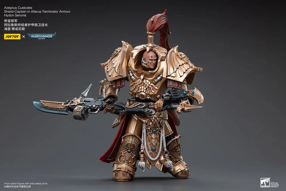 Warhammer 40k 1/18 Adeptus Custodes Shield-Captain in Allarus Terminator Armour Hydon Seronis akciófigura 14 cm termékfotó