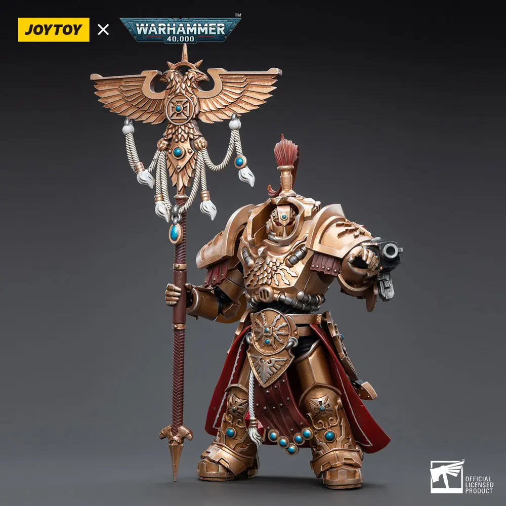 Warhammer 40k 1/18 Adeptus Custodes Vexilus Praetor in Allarus Terminator Armour Phelam Tolguror akciófigura 14 cm termékfotó