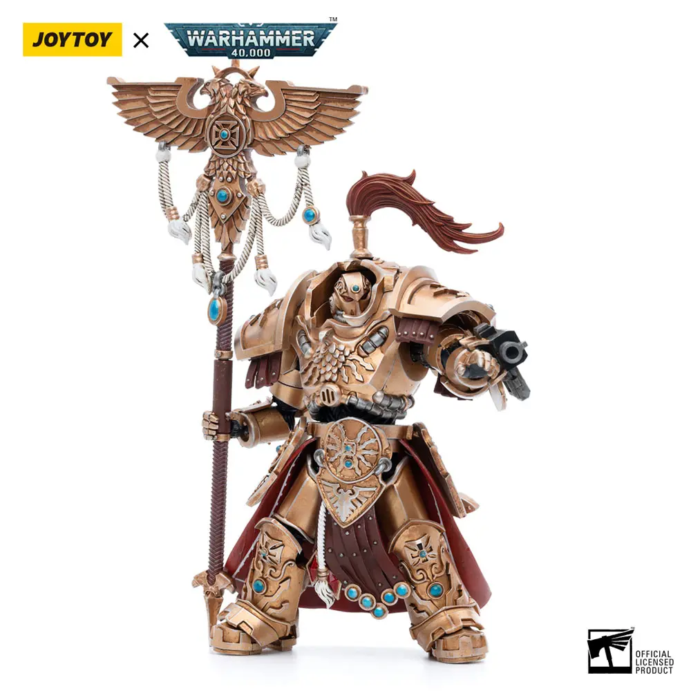 Warhammer 40k 1/18 Adeptus Custodes Vexilus Praetor in Allarus Terminator Armour Phelam Tolguror akciófigura 14 cm termékfotó