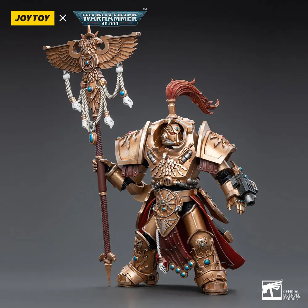 Warhammer 40k 1/18 Adeptus Custodes Vexilus Praetor in Allarus Terminator Armour Phelam Tolguror akciófigura 14 cm termékfotó