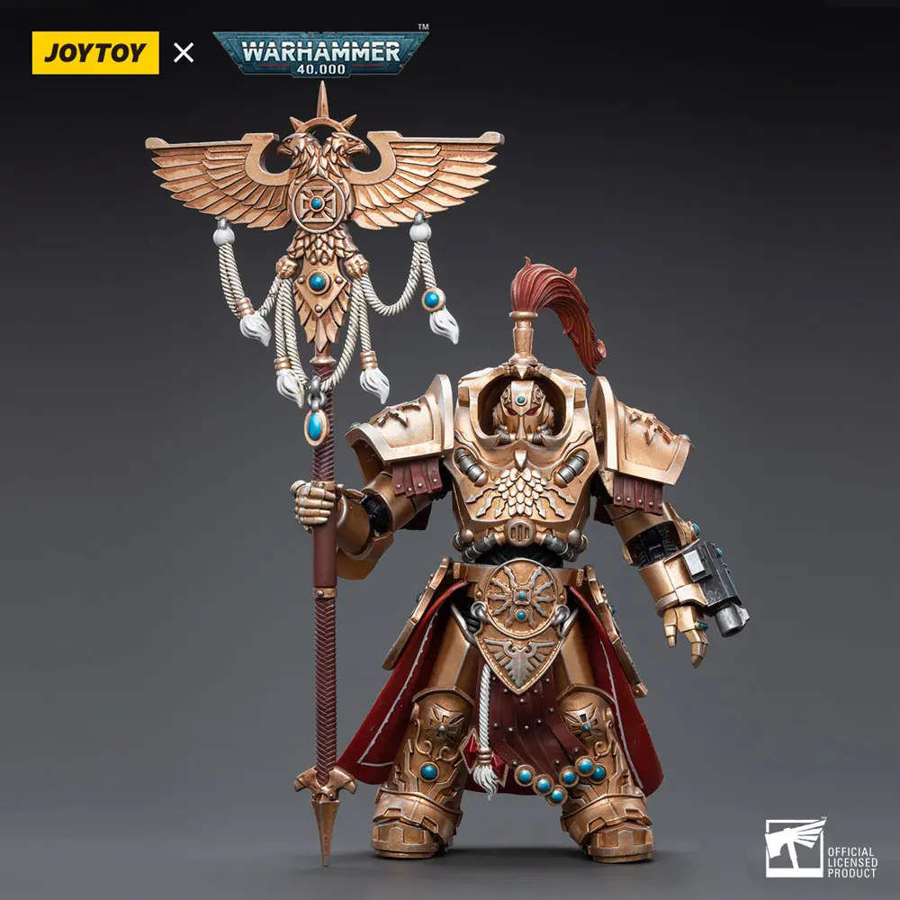 Warhammer 40k 1/18 Adeptus Custodes Vexilus Praetor in Allarus Terminator Armour Phelam Tolguror akciófigura 14 cm termékfotó