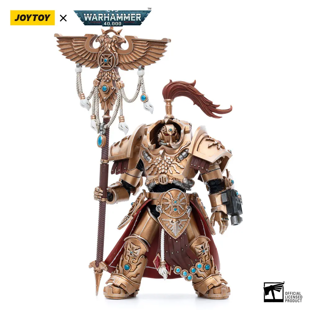 Warhammer 40k 1/18 Adeptus Custodes Vexilus Praetor in Allarus Terminator Armour Phelam Tolguror akciófigura 14 cm termékfotó