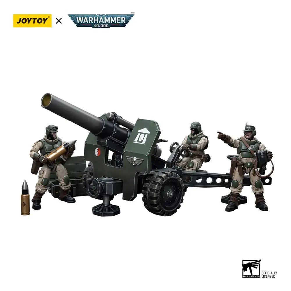 Warhammer 40k 1/18 Astra Militarum Ordnance Team with Bombast Field Gun akciófigura 12 cm termékfotó
