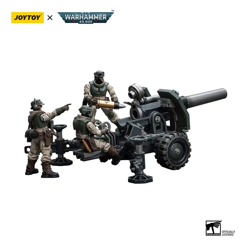 Warhammer 40k 1/18 Astra Militarum Ordnance Team with Bombast Field Gun akciófigura 12 cm termékfotó