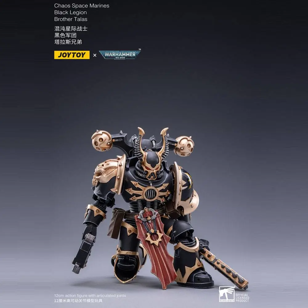 Warhammer 40k 1/18 Black Legion Brother Talas akciófigura 14 cm termékfotó