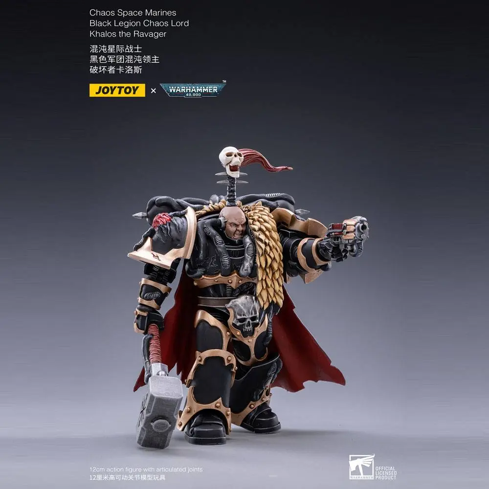 Warhammer 40k 1/18 Black Legion Chaos Lord Khalos the Ravager akciófigura 16 cm termékfotó