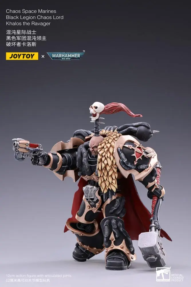 Warhammer 40k 1/18 Black Legion Chaos Lord Khalos the Ravager akciófigura 16 cm termékfotó