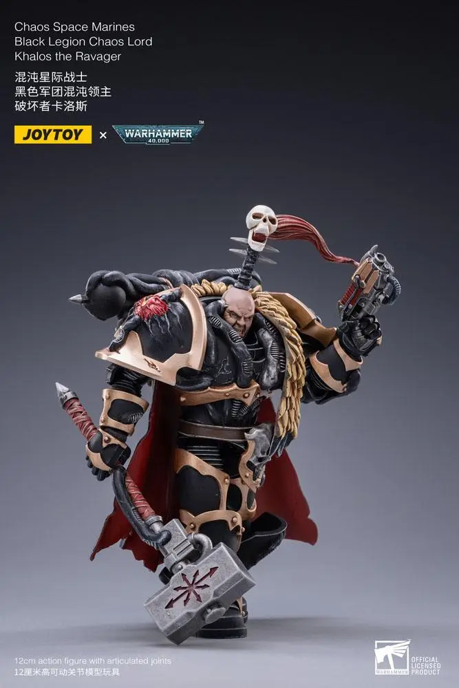 Warhammer 40k 1/18 Black Legion Chaos Lord Khalos the Ravager akciófigura 16 cm termékfotó