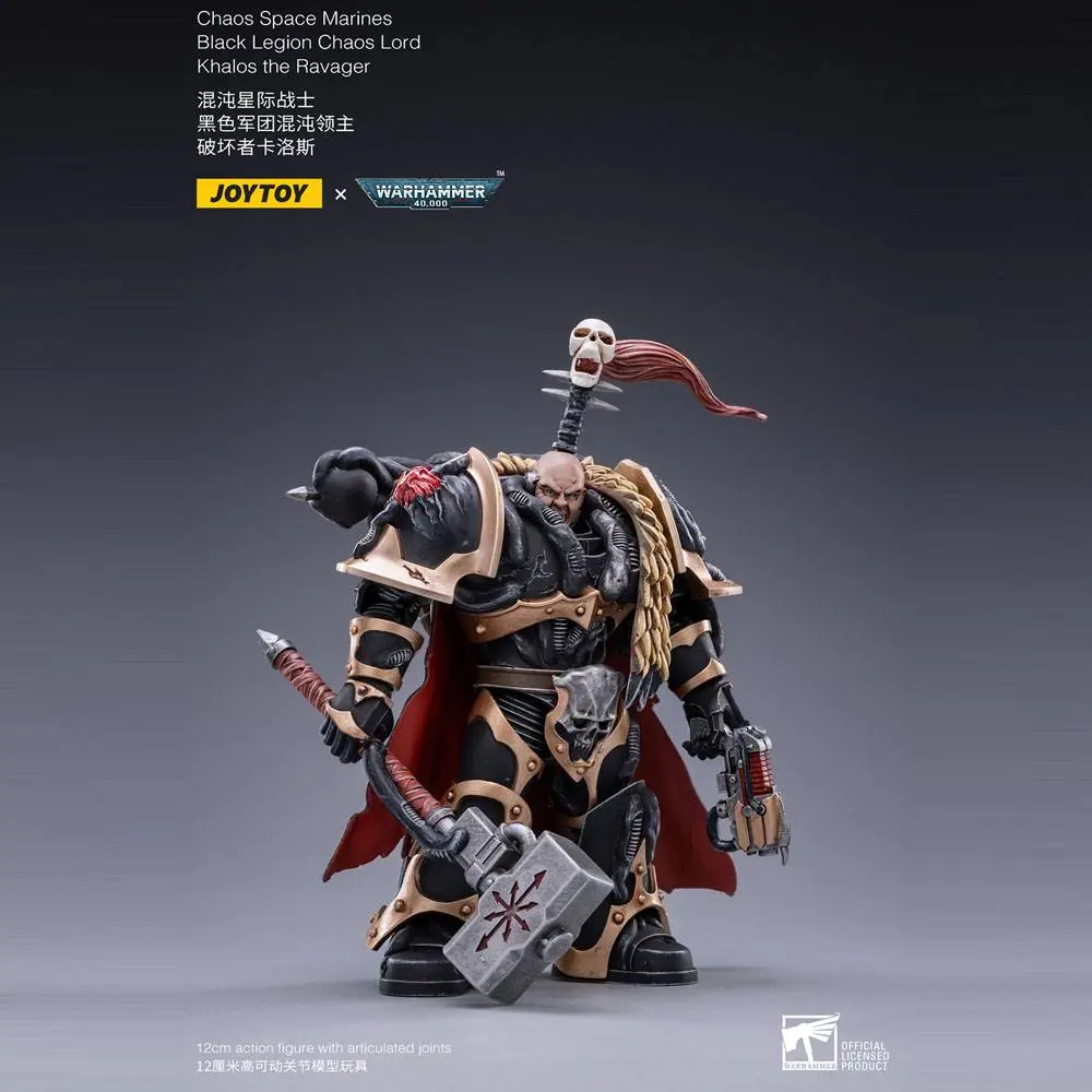 Warhammer 40k 1/18 Black Legion Chaos Lord Khalos the Ravager akciófigura 16 cm termékfotó