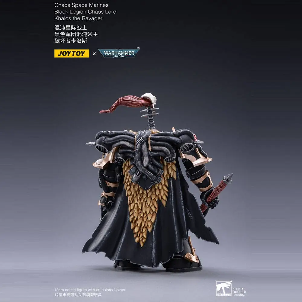 Warhammer 40k 1/18 Black Legion Chaos Lord Khalos the Ravager akciófigura 16 cm termékfotó