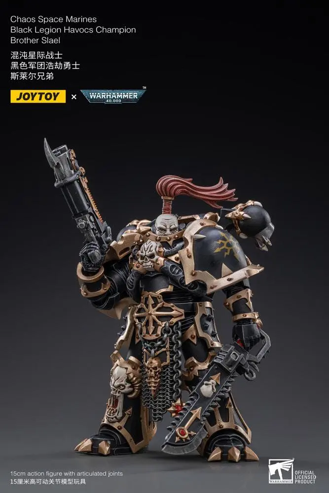 Warhammer 40k 1/18 Black Legion Havocs Champion Brother Slael akciófigura 15 cm termékfotó
