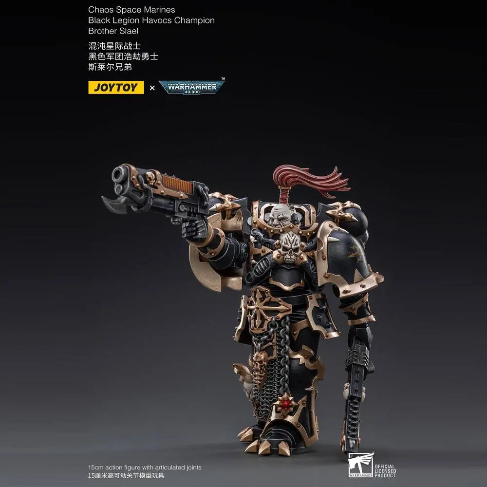 Warhammer 40k 1/18 Black Legion Havocs Champion Brother Slael akciófigura 15 cm termékfotó