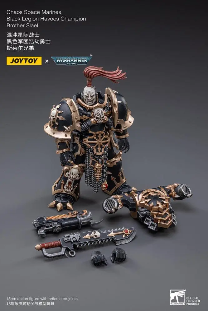 Warhammer 40k 1/18 Black Legion Havocs Champion Brother Slael akciófigura 15 cm termékfotó