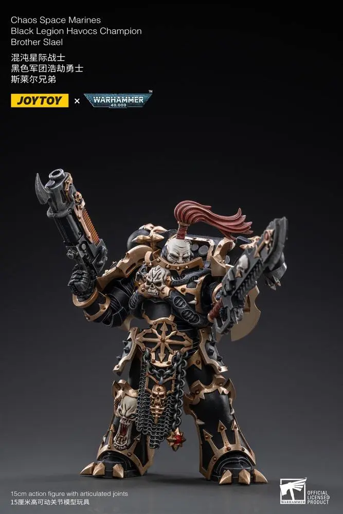 Warhammer 40k 1/18 Black Legion Havocs Champion Brother Slael akciófigura 15 cm termékfotó