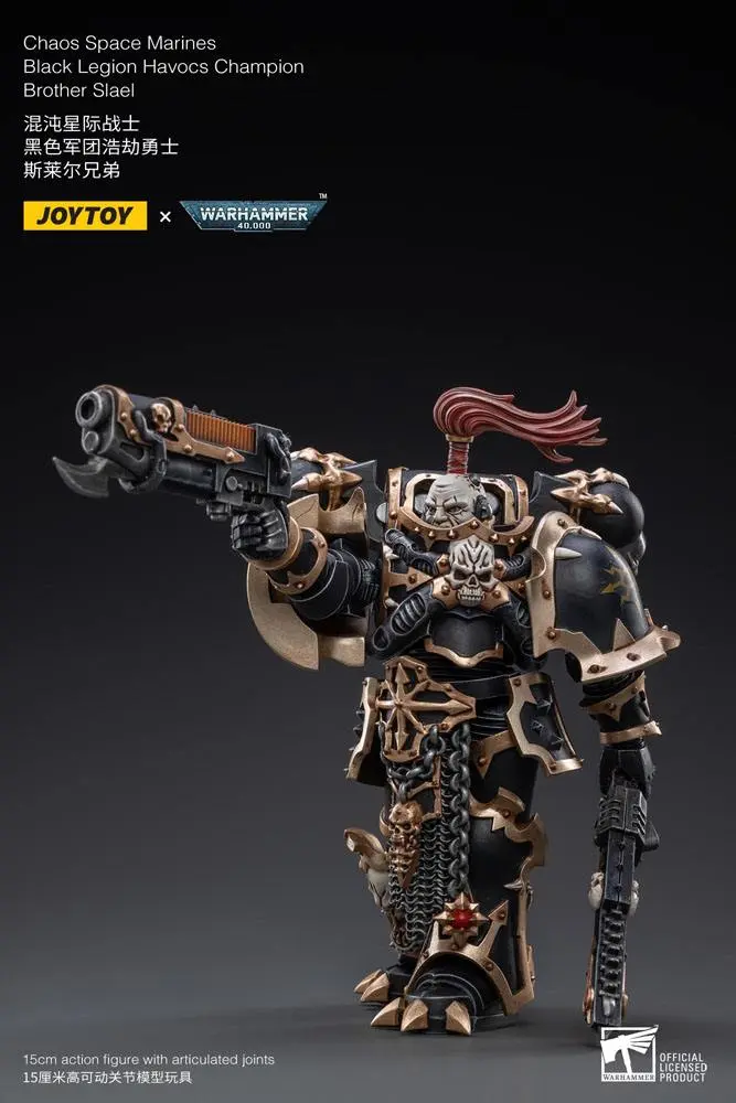 Warhammer 40k 1/18 Black Legion Havocs Champion Brother Slael akciófigura 15 cm termékfotó
