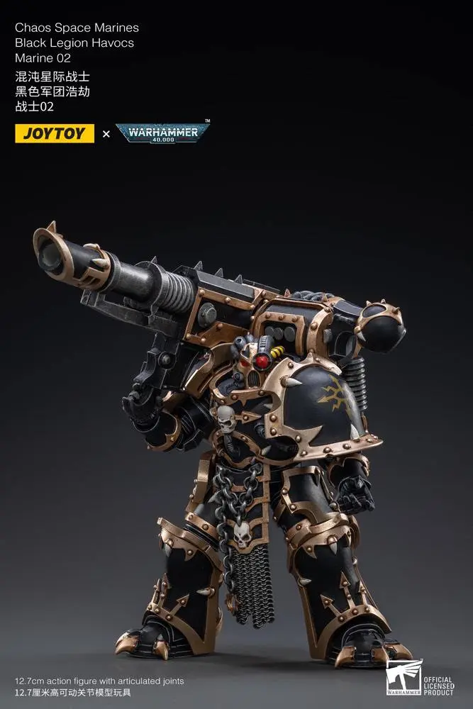 Warhammer 40k 1/18 Black Legion Havocs Marine 02 akciófigura 13 cm termékfotó
