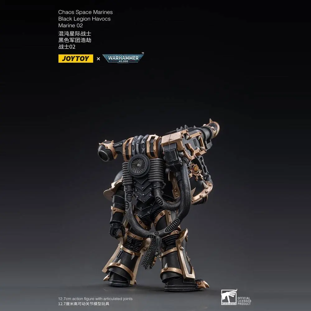 Warhammer 40k 1/18 Black Legion Havocs Marine 02 akciófigura 13 cm termékfotó
