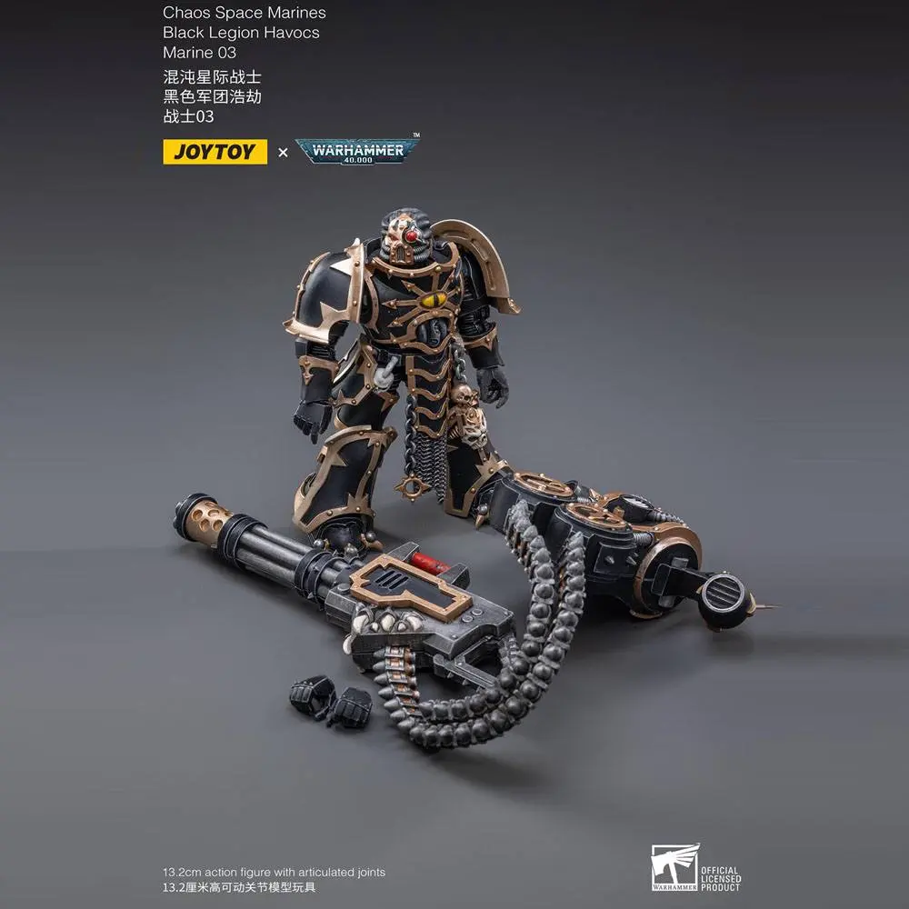 Warhammer 40k 1/18 Black Legion Havocs Marine 03 akciófigura 13 cm termékfotó