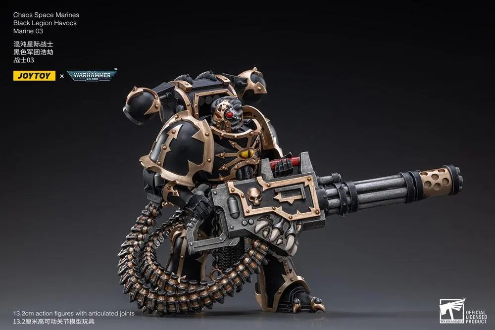 Warhammer 40k 1/18 Black Legion Havocs Marine 03 akciófigura 13 cm termékfotó