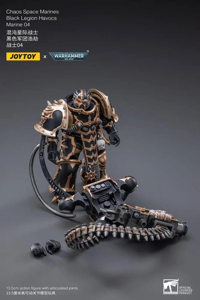 Warhammer 40k 1/18 Black Legion Havocs Marine 04 akciófigura 14 cm termékfotó