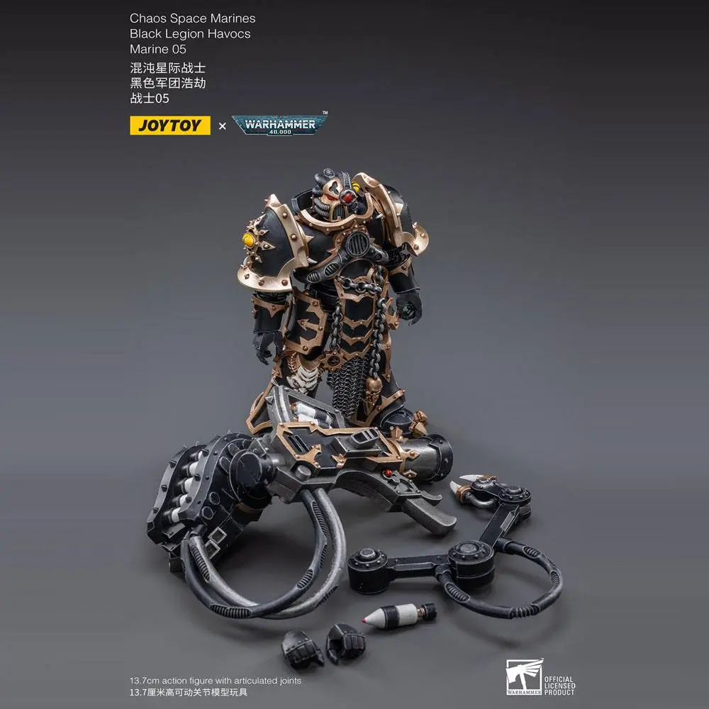 Warhammer 40k 1/18 Black Legion Havocs Marine 05 akciófigura 14 cm termékfotó