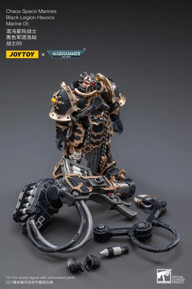Warhammer 40k 1/18 Black Legion Havocs Marine 05 akciófigura 14 cm termékfotó