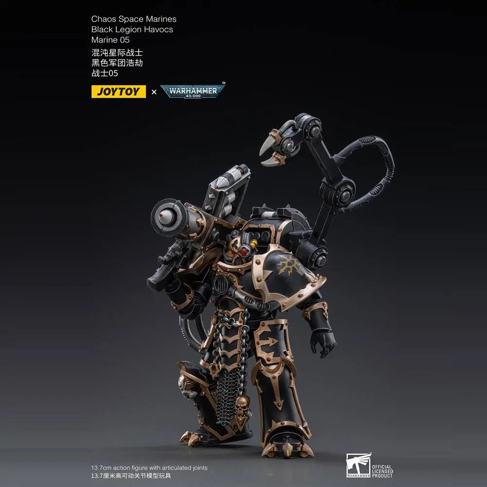 Warhammer 40k 1/18 Black Legion Havocs Marine 05 akciófigura 14 cm termékfotó
