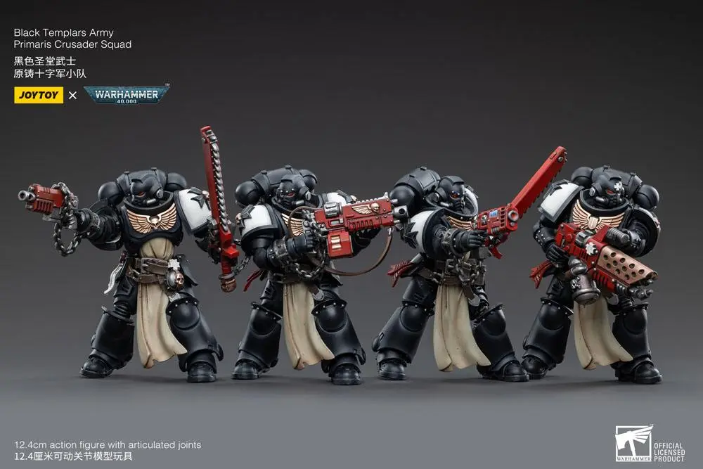 Warhammer 40k 1/18 Black Templars Army Primaris Crusader Squad 4 db-os akciófigura csomag 12 cm termékfotó