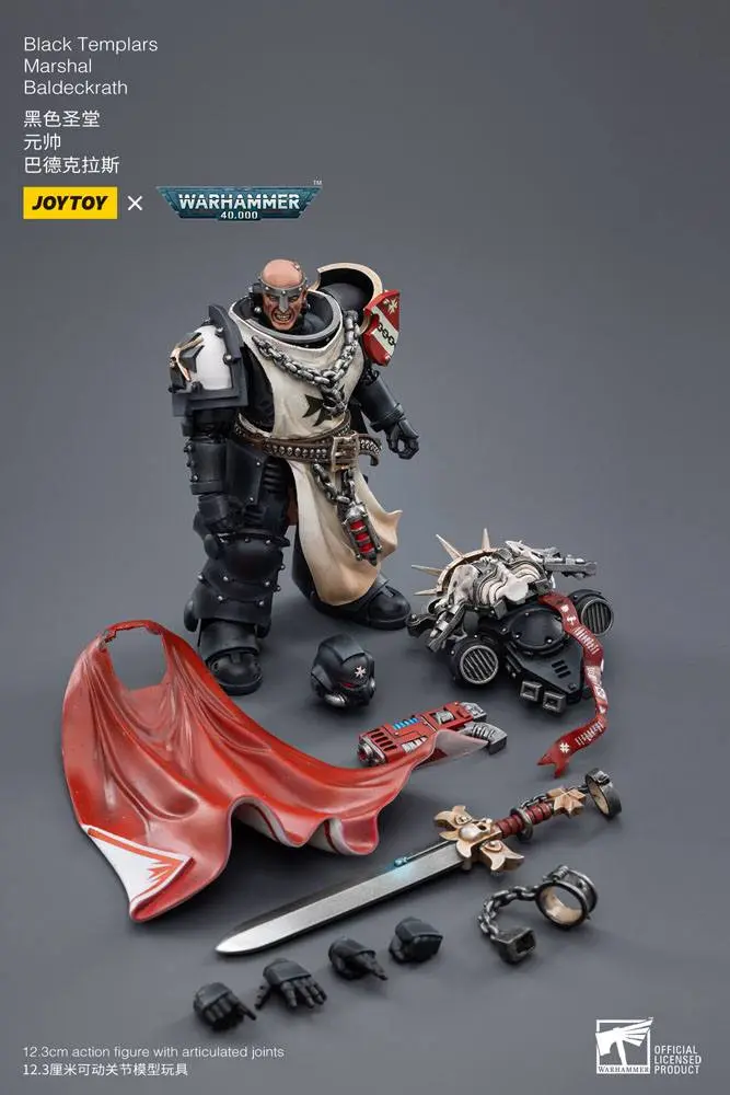 Warhammer 40k 1/18 Black Templars Marshal Baldeckrath akciófigura 12 cm termékfotó