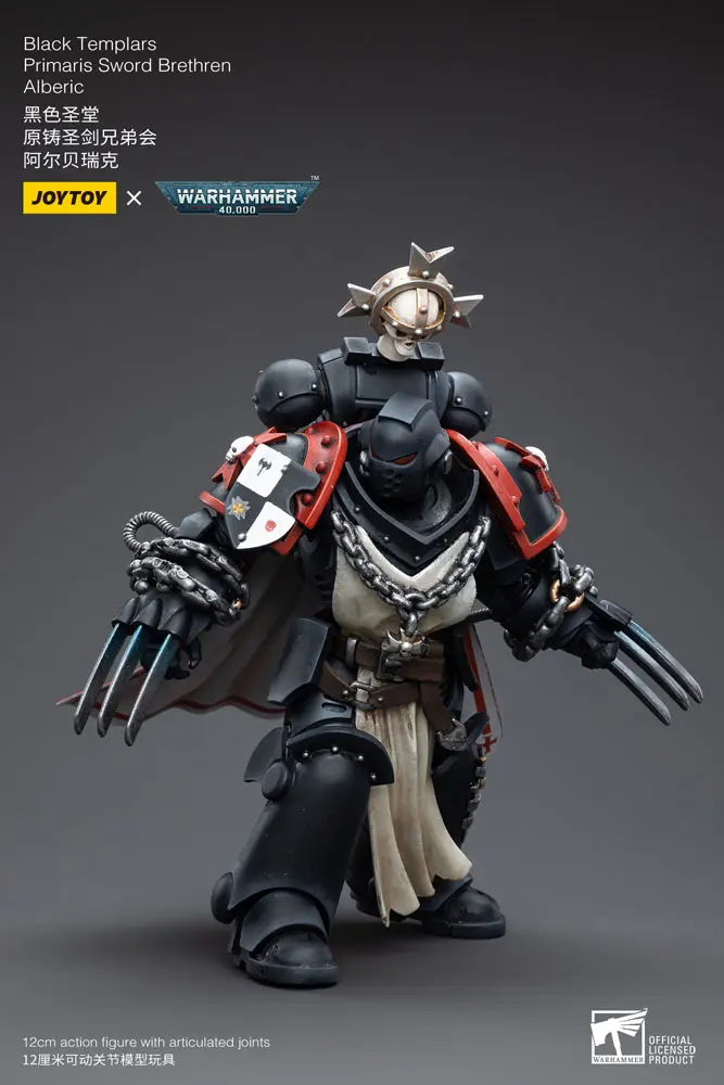 Warhammer 40k 1/18 Black Templars Primaris Sword Brethren Alberic akciófigura 12 cm termékfotó
